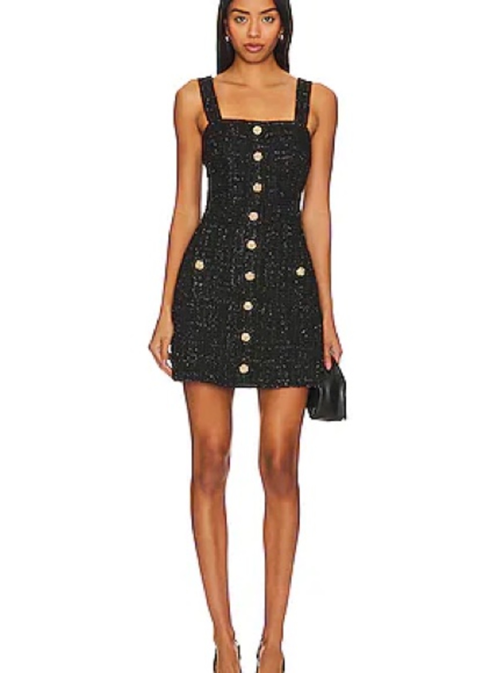 Amanda Uprichard Black Tweed Mini Dress